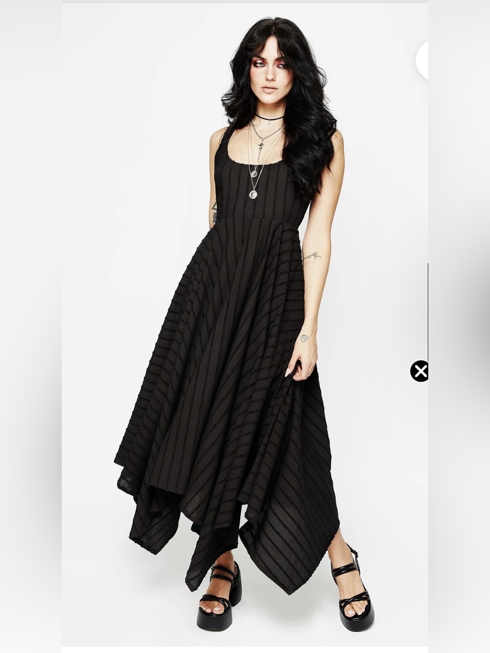 Disturbia- Blythe Handkerchief Hem Mid-axi Dress